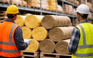 ouvriers-equipements-rouleaux-laine-entrepot