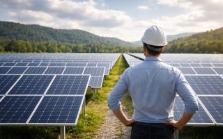 champ-panneaux-solaires-ciel-nuageux