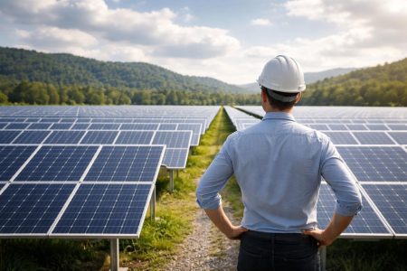 champ-panneaux-solaires-ciel-nuageux