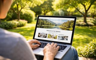 ecran-ordinateur-portable-jardin-ensoleille