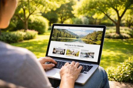 ecran-ordinateur-portable-jardin-ensoleille