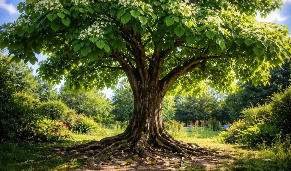 catalpa-majestueux-feuilles-ciel-ete