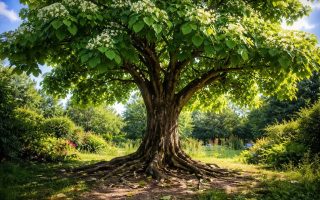 catalpa-majestueux-feuilles-ciel-ete