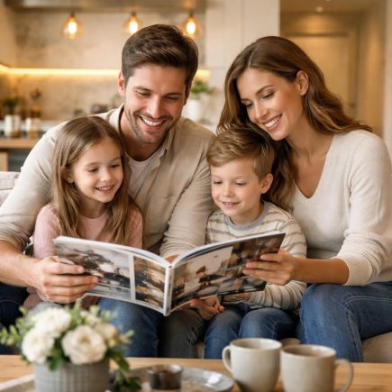 famille-souriante-salon-moderne-meubles-contemporains