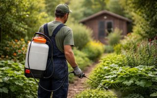 jardinier-vetements-travail-sprayer-jardin-luxuriant