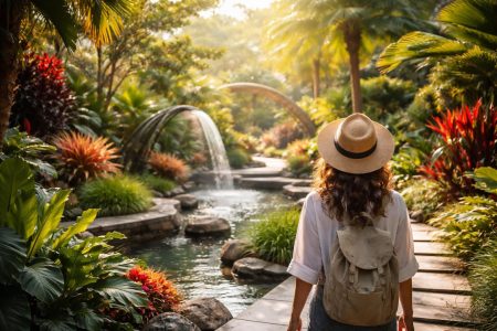 personne-jardin-moderne-plantes-exotiques